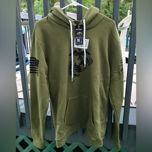New Grunt Style Marines USMC EGA Hoodie Military Green, Super Soft, XL
